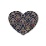 Pattern Seamless Antique Luxury Rubber Heart Coaster (4 pack)