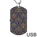 Pattern Seamless Antique Luxury Dog Tag USB Flash (Two Sides)