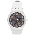 Pattern Seamless Antique Luxury Round Plastic Sport Watch (M)