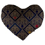 Pattern Seamless Antique Luxury Large 19  Premium Heart Shape Cushions