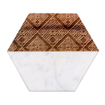 Pattern Seamless Antique Luxury Marble Wood Coaster (Hexagon) 