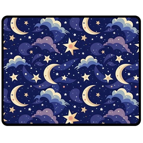 Night Moon Seamless Fleece Blanket (Medium) from ZippyPress 60 x50  Blanket Front