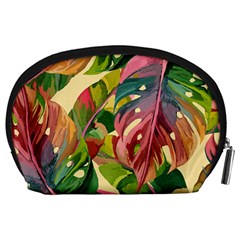 Monstera Colorful Leaves Foliage Accessory Pouch (Large) from ZippyPress Back