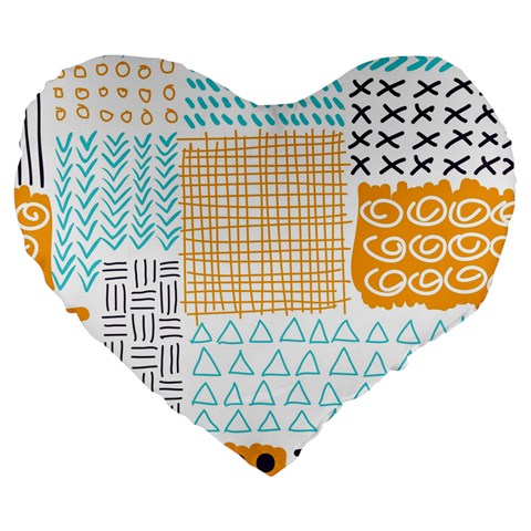 Premium Quality Elegant Orange Large 19  Premium Flano Heart Shape Cushions from ZippyPress Front