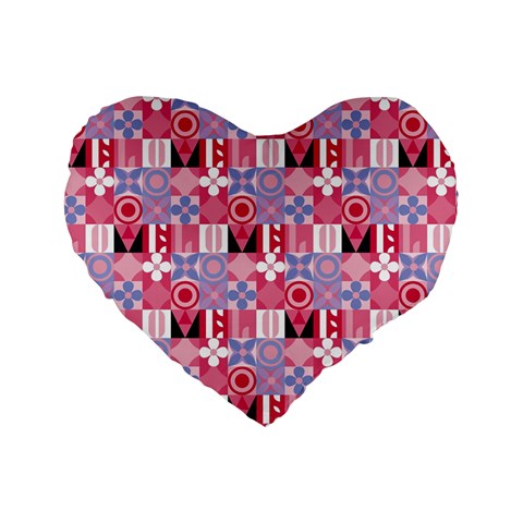 Scandinavian Abstract Pattern Standard 16  Premium Flano Heart Shape Cushions from ZippyPress Front