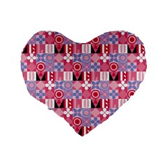 Scandinavian Abstract Pattern Standard 16  Premium Flano Heart Shape Cushions from ZippyPress Back