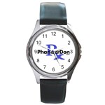 PharmerDon Logo Round Metal Watch