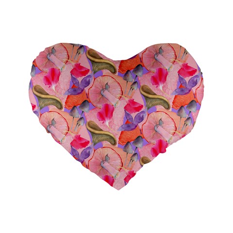 Pink Glowing Flowers Standard 16  Premium Flano Heart Shape Cushions from ZippyPress Front