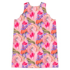 Pink Glowing Flowers Shoulder Cutout Velvet One Piece from ZippyPress Back