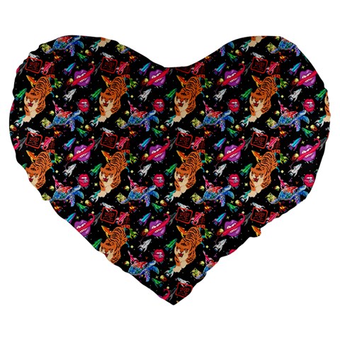 Beautiful Pattern Large 19  Premium Flano Heart Shape Cushions from ZippyPress Front