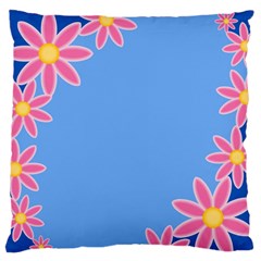 Flowers Space Frame Ornament Large Premium Plush Fleece Cushion Case (Two Sides) from ZippyPress Front