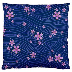 Flowers Floral Background Large Premium Plush Fleece Cushion Case (Two Sides) from ZippyPress Back
