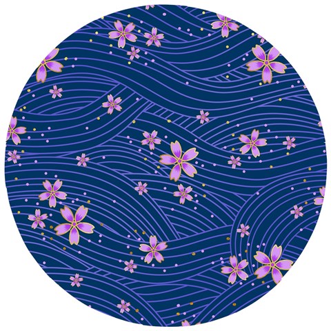 Flowers Floral Background Wooden Puzzle Round from ZippyPress Front
