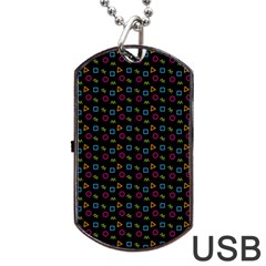 Background Ornamental Pattern Dog Tag USB Flash (Two Sides) from ZippyPress Front