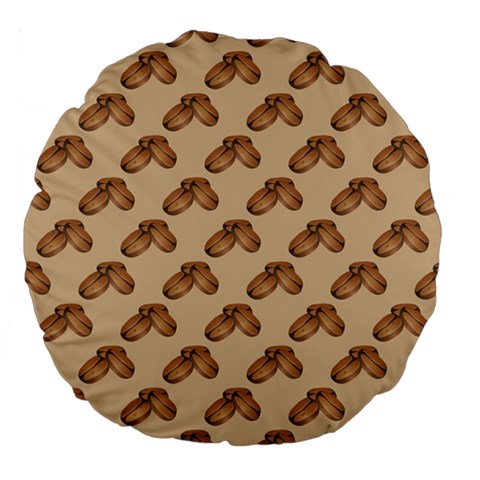 Coffee Beans Pattern Texture Large 18  Premium Flano Round Cushions from ZippyPress Back