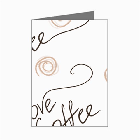 Seamless Pattern Coffee Text Mini Greeting Card from ZippyPress Left