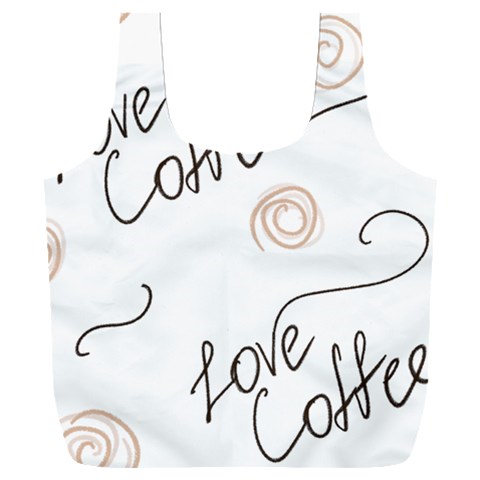 Seamless Pattern Coffee Text Full Print Recycle Bag (XXL) from ZippyPress Front