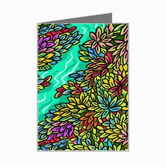 Background Leaves River Nature Mini Greeting Card from ZippyPress Left