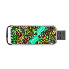 Background Leaves River Nature Portable USB Flash (Two Sides) from ZippyPress Front