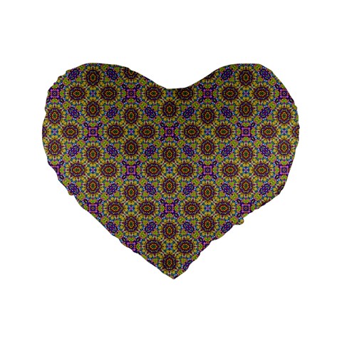 Art Illustrations Background Pattern Mandala Seamless Standard 16  Premium Heart Shape Cushions from ZippyPress Front