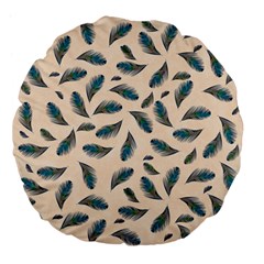 Background Palm Leaves Pattern Large 18  Premium Flano Round Cushions from ZippyPress Front