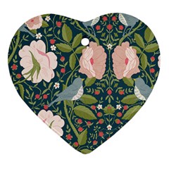Spring Design with watercolor flowers Heart Ornament (Two Sides) from ZippyPress Back