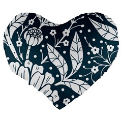 Spring Pattern Large 19  Premium Flano Heart Shape Cushions from ZippyPress Back