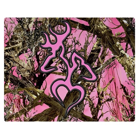 Pink Browning Deer Glitter Camo Two Sides Premium Plush Fleece Blanket (Teen Size) from ZippyPress 60 x50  Blanket Front