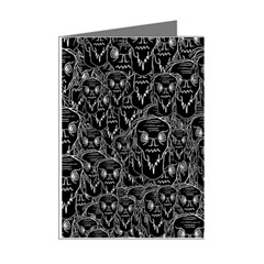 Old man monster motif black and white creepy pattern Mini Greeting Cards (Pkg of 8) from ZippyPress Right