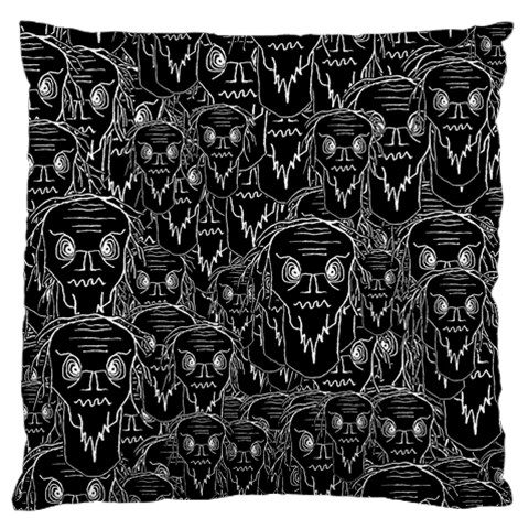 Old man monster motif black and white creepy pattern Standard Premium Plush Fleece Cushion Case (Two Sides) from ZippyPress Front