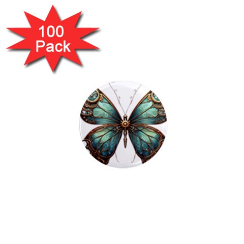 Mechanical Butterfly 1  Mini Magnets (100 pack)  from ZippyPress Front