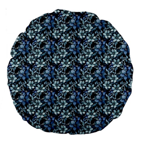 Blue Flowers 001 Large 18  Premium Round Cushions from ZippyPress Front