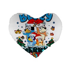 Bluey birthday Standard 16  Premium Flano Heart Shape Cushions from ZippyPress Front