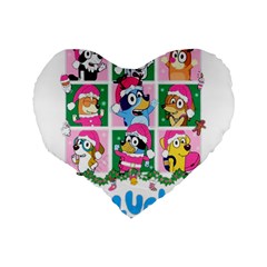 bluey christmas Standard 16  Premium Heart Shape Cushions from ZippyPress Back