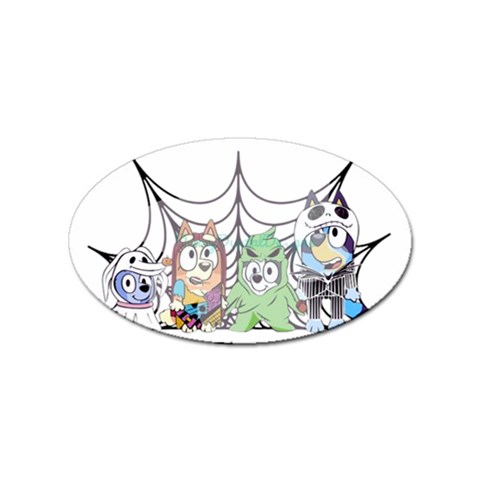 bluey halloween Sticker Oval (10 pack) from ZippyPress Front
