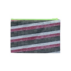 Vintage Vibrant Stripes Pattern Print Design Cosmetic Bag (Medium) from ZippyPress Back