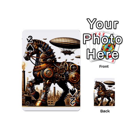 Steampunk Horse Punch 1 Playing Cards 54 Designs (Mini) from ZippyPress Front - Spade2