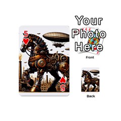 Steampunk Horse Punch 1 Playing Cards 54 Designs (Mini) from ZippyPress Front - Heart5