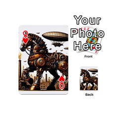 Queen Steampunk Horse Punch 1 Playing Cards 54 Designs (Mini) from ZippyPress Front - HeartQ