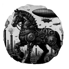 Steampunk Horse  Large 18  Premium Round Cushions from ZippyPress Front