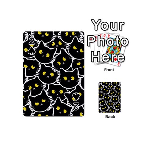 Cat Pattern Pet Drawing Eyes Playing Cards 54 Designs (Mini) from ZippyPress Front - Spade2