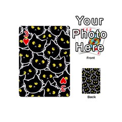 Cat Pattern Pet Drawing Eyes Playing Cards 54 Designs (Mini) from ZippyPress Front - Heart3