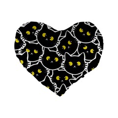 Cat Pattern Pet Drawing Eyes Standard 16  Premium Heart Shape Cushions from ZippyPress Front