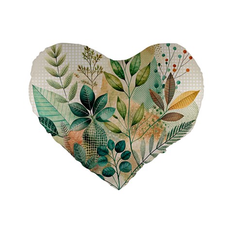 Flowers Spring Standard 16  Premium Flano Heart Shape Cushions from ZippyPress Front