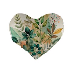 Flowers Spring Standard 16  Premium Flano Heart Shape Cushions from ZippyPress Back