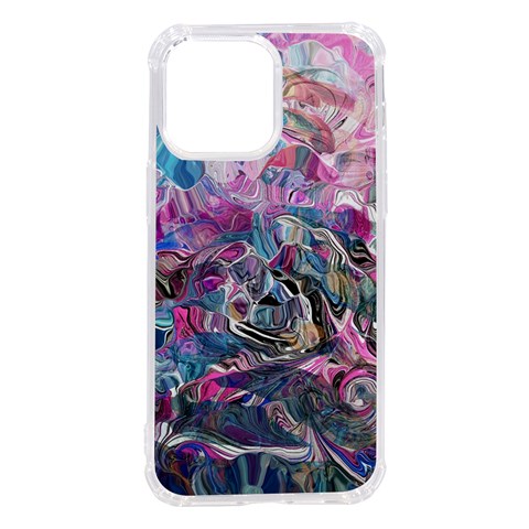 Pink Swirls Flow iPhone 14 Pro Max TPU UV Print Case from ZippyPress Front
