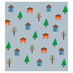 House Trees Pattern Background Drawstring Pouch (Large) from ZippyPress Front