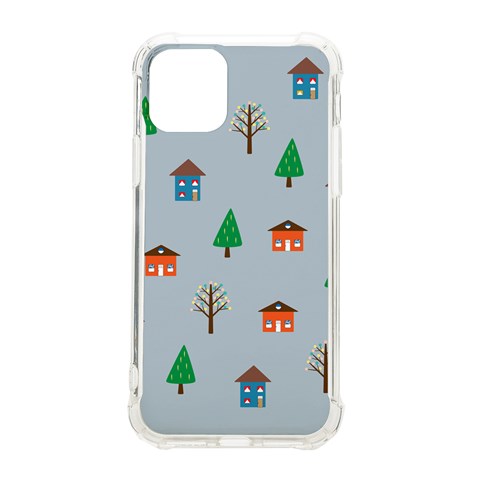 House Trees Pattern Background iPhone 11 Pro 5.8 Inch TPU UV Print Case from ZippyPress Front