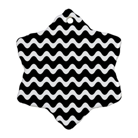 Wave Pattern Wavy Halftone Snowflake Ornament (Two Sides) from ZippyPress Back