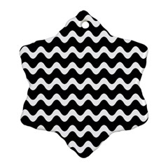 Wave Pattern Wavy Halftone Snowflake Ornament (Two Sides) from ZippyPress Back